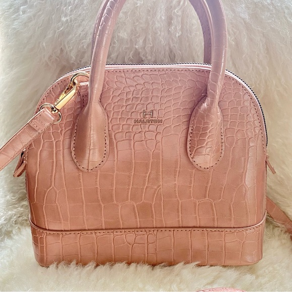 H by Halston Handbags - H Halston Pink Croco Bag